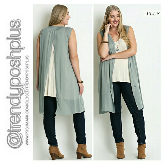 Trendy Open Back Semi Sheer Tunic - Picture 2 of 2